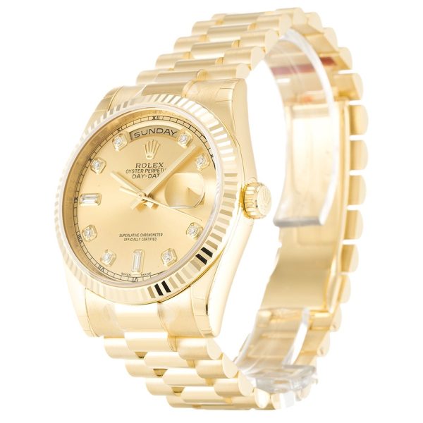Rolex Day-Date 118238 Mens 36 MM Automatic Gold and Diamonds Watch