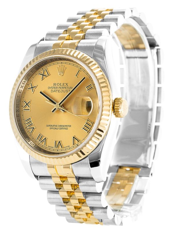 Rolex Datejust 116233 Mens 36 MM Automatic Gold Plated Steel Watch