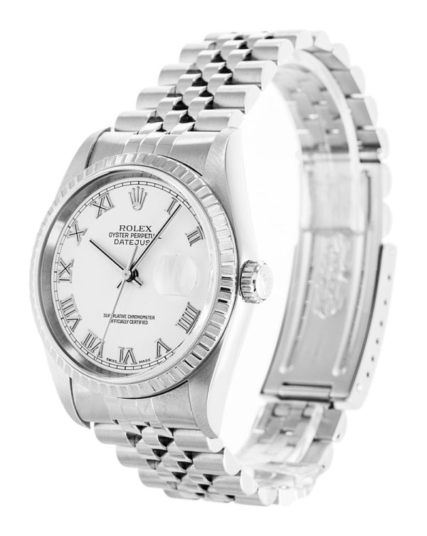 Rolex Datejust 16220 Mens 36 MM Automatic White Steel Watch