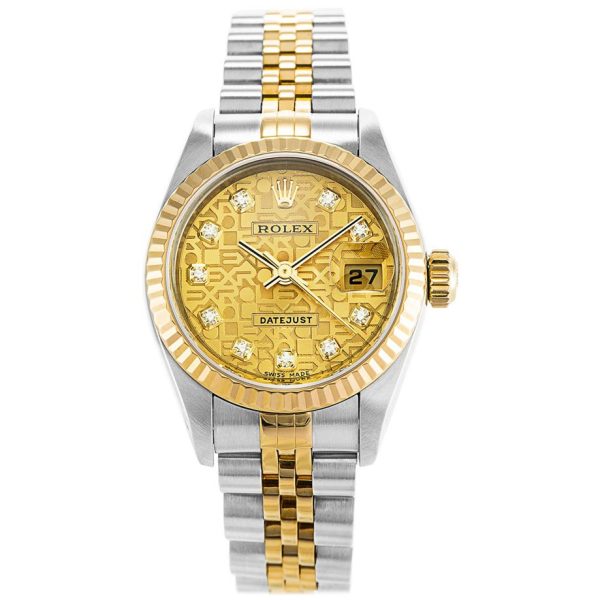 Rolex Datejust 79173 Ladies 26 MM Gold Plated Steel Automatic Gold Watch