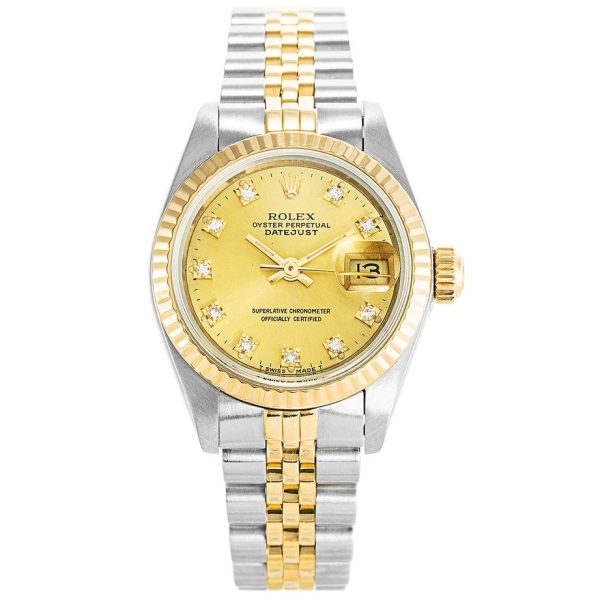 Rolex Datejust 69173 Ladies Steel Automatic 26 MM Gold Plated Watch