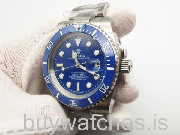 Rolex Submariner 116619 40mm White Gold Automatic Men's Blue W Watch