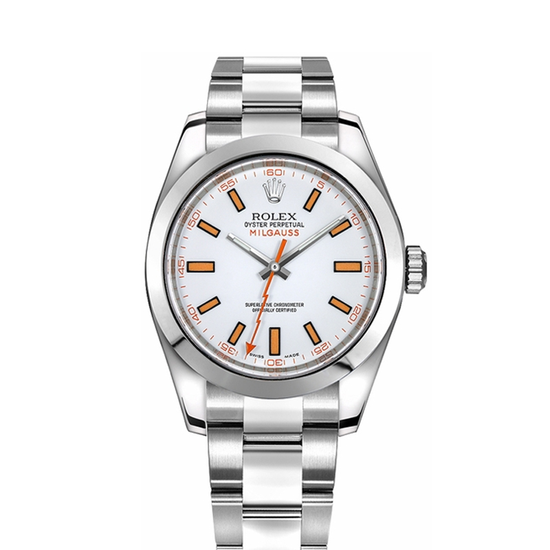 Rolex Milgauss116400 Mens 40mm Orange Steel Automatic Watch