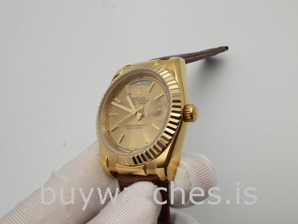 Rolex Day-Date 1503 Unisex Gold Crocodile Skin 34 mm Automatic Watch1503 Unisex Gold Crocodile Skin 34 Mm Automatic Watch