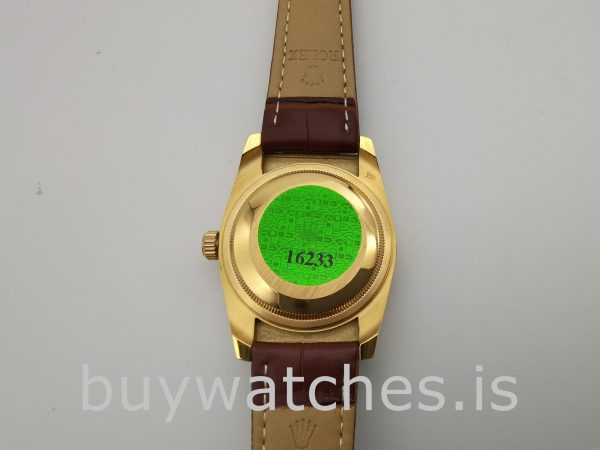 Rolex Day-Date 1503 Unisex Gold Crocodile Skin 34 mm Automatic Watch