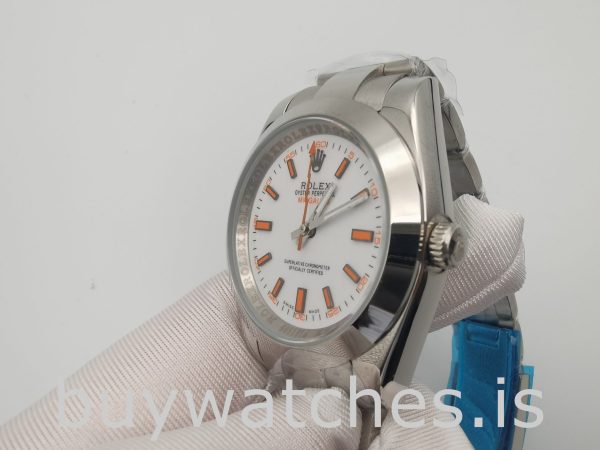 Rolex Milgauss 116400 Mens 40mm Orange Steel Automatic Watch