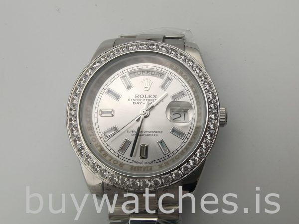 Rolex Day-Date 228349RBR Silver Dial 40mm Men's Automatic Watch