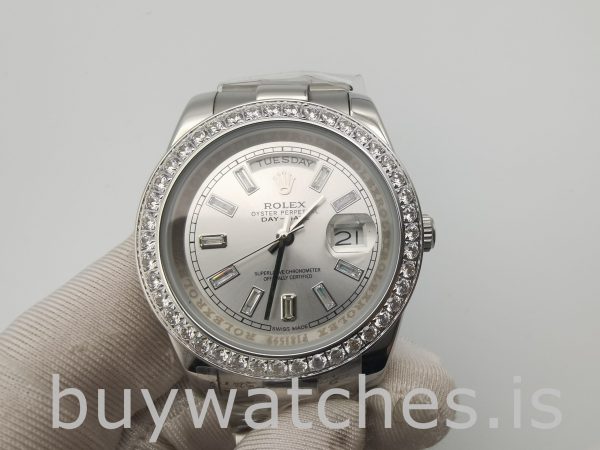 Rolex Day-Date 228349RBR Silver Dial 40mm Men's Automatic Watch