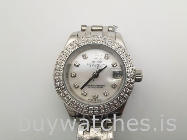 Rolex Datejust 81339 White Dial 34mm Ladies 31 Jewels Automatic Watch