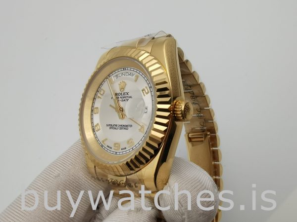 Rolex Day-Date II 218238 Men's 41mm Silver Dial Automatic Watch