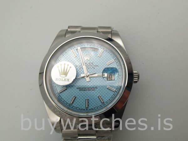 Rolex Day-Date Blue Stk Smth Men 40mm 3255 Automatic Watch