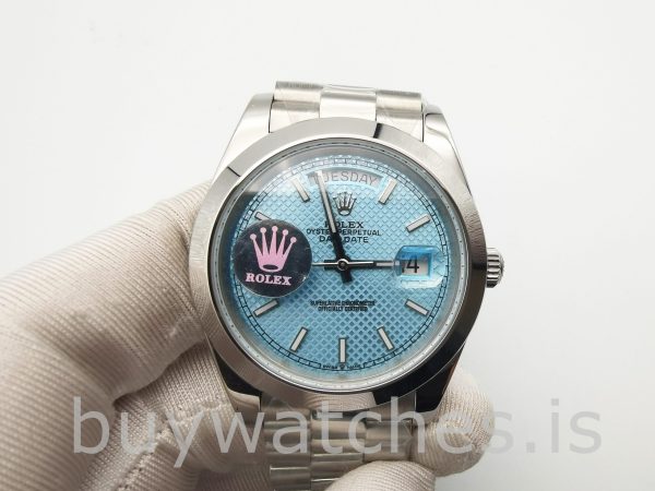 Rolex Day-Date Blue Stk Smth Men 40mm 3255 Automatic Watch