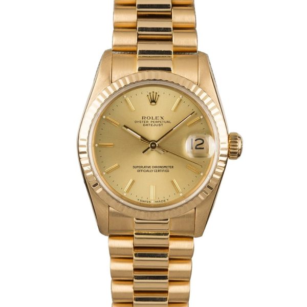 Rolex Datejust 68278 Champagne Dial Ladys 31mm Automatic Watch