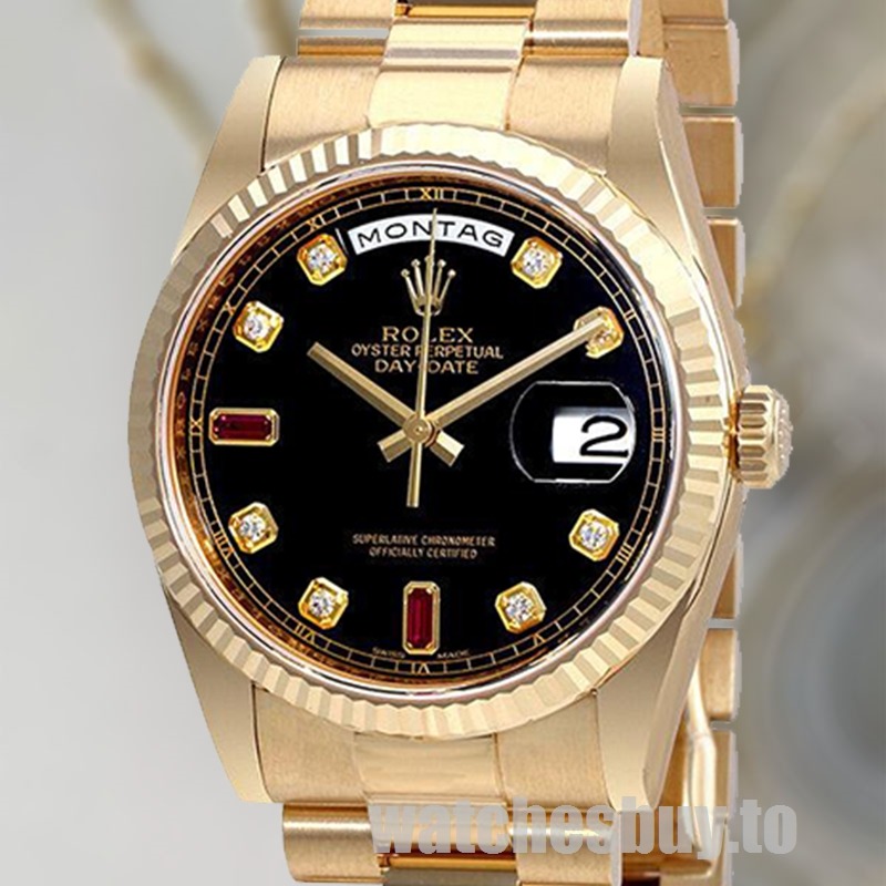 Rolex Day-Date Ladies 118238BKDRP Automatic Bracelet 36mm