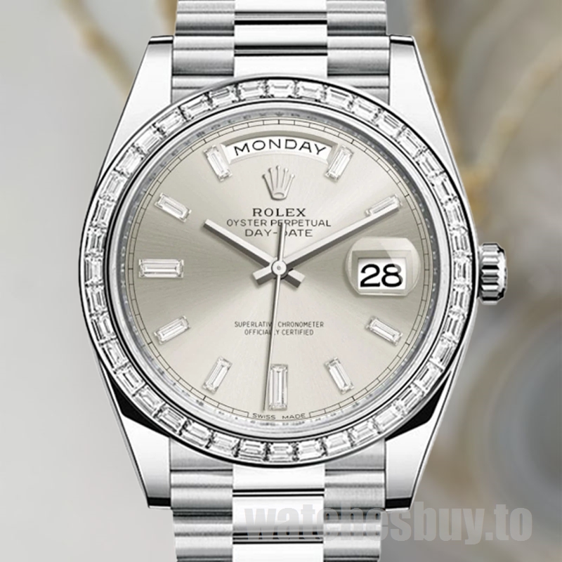 Rolex Day-Date 40mm 228396 Men's Silver-tone Watch